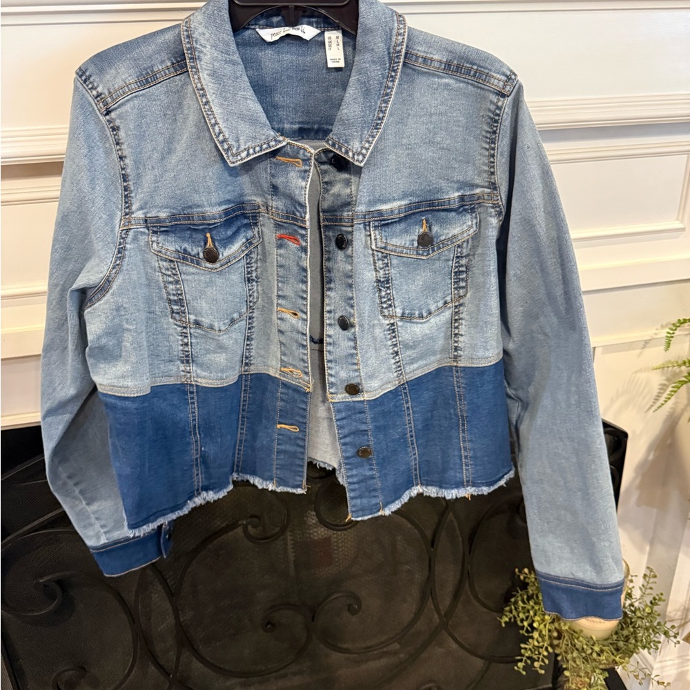 Peace Love World Blue Denim Jacket
